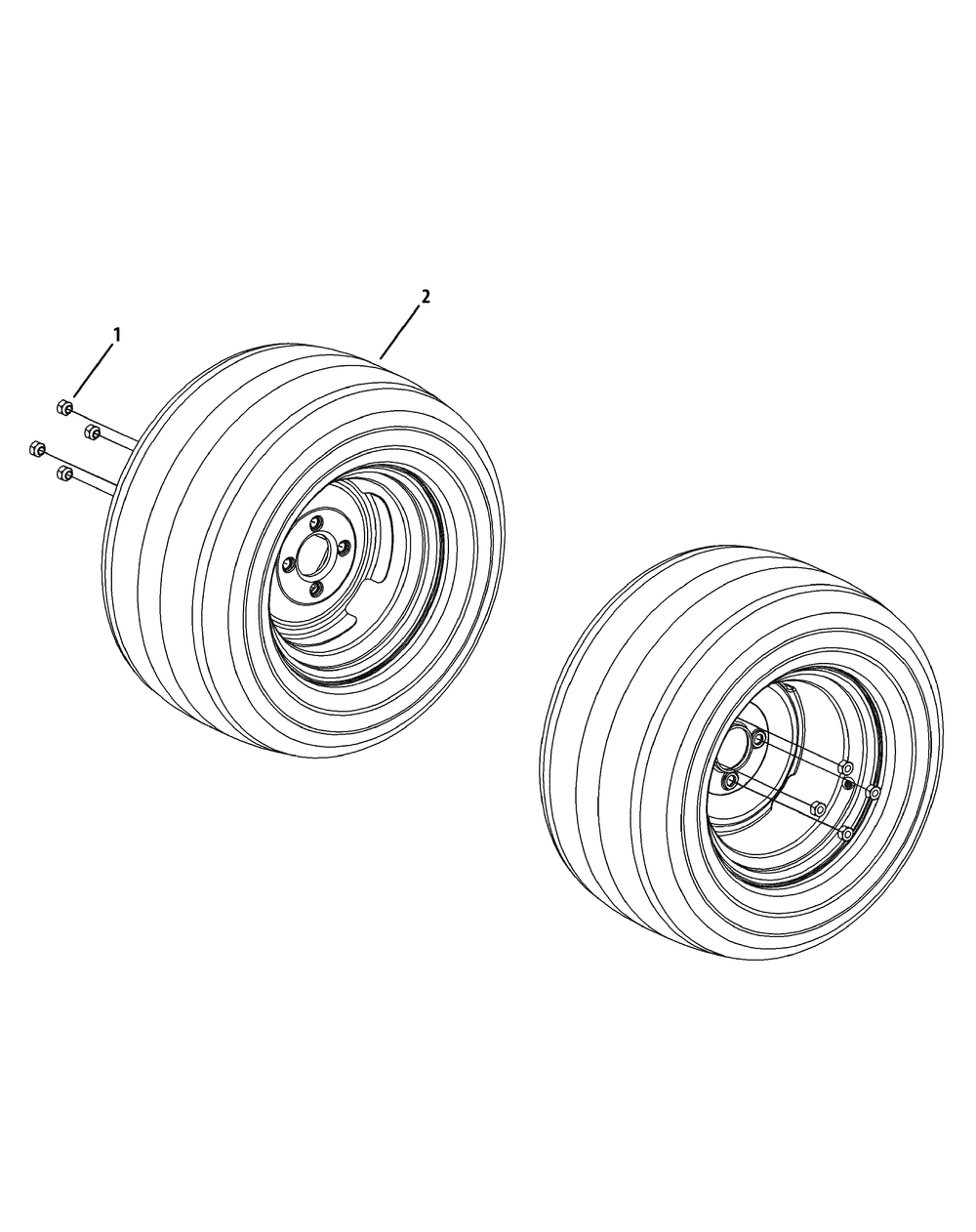 Wheel Assembly Diagram and Parts List for M60-KW (53AI8CT6050-31HP-OHV)(2010) Cub Cadet Lawn Tractor